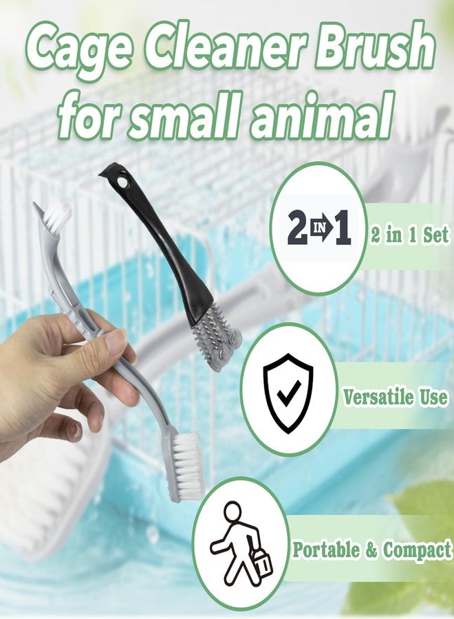 Mtuiewo 2 Pcs Bird Cage Cleaner Brush & Scoop with Long Handle and Curved Brush Head, 2-in-1 Bird Cage Cleaner with Front and Back Brushes for Kennel, and Parrot Perch Cleaning - Image 3